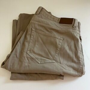 Peter‎ Millar Mens Tan Khaki Chinos Flat Front Casual Pants Golf Size 38